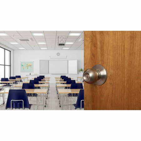 Trans Atlantic Co. Light Duty Grade 3 Classroom Cylindrical Keyed Entry Door Knob Set in Satin Stainless Steel DL-ECB70-US32D